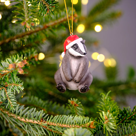 Christmas Badger Tree Decoration