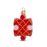 3 Piece Red, Gold and Silver Puzzle Piece Christmas Tree Decoration